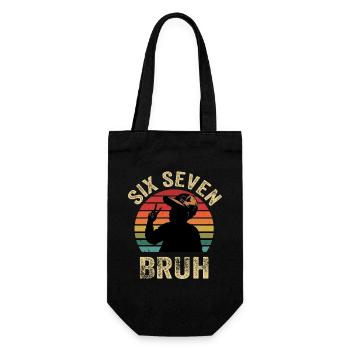 SixSeven Broth Retro Silhouette - Gift Bag for Bottles - black - Front