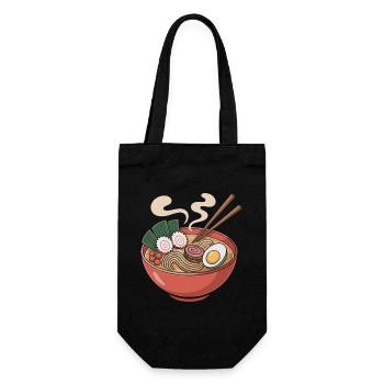 Ramen bowl noodles and egg - Gift Bag for Bottles - black - Front