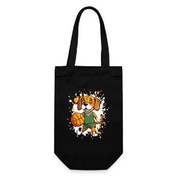 Basketball Bulldogge Farbsplash - Geschenkbeutel für Flaschen - Schwarz - Vorne