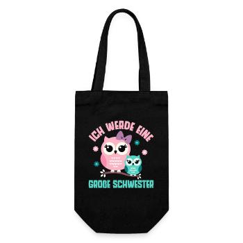 Big sister Owls Older baby Siblings - Gift Bag for Bottles - black - Front