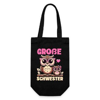 Big sister Owls Older baby Siblings - Gift Bag for Bottles - black - Front