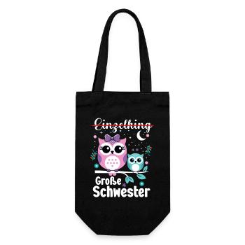 Big sister Owls Older baby Siblings - Gift Bag for Bottles - black - Front