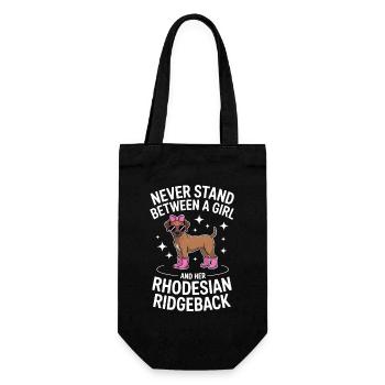 Rhodesian Ridgeback Sprüche Hunde Geschenk - Geschenkbeutel für Flaschen - Schwarz - Vorne