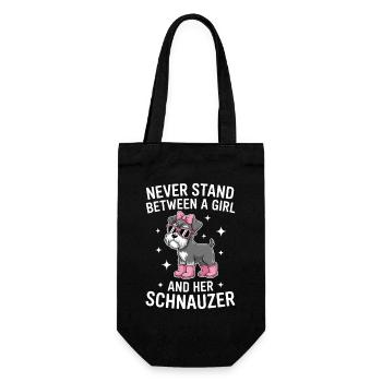 Schnauzer Sprüche Lustige Schnauzer Geschenk - Geschenkbeutel für Flaschen - Schwarz - Vorne