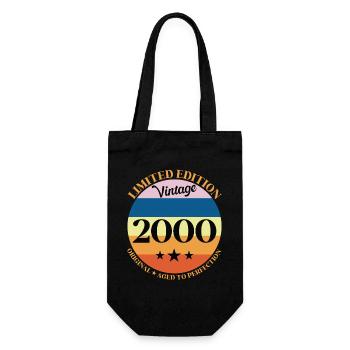 2000er Vintage-Geburtstagsgeschenk - Geschenkbeutel für Flaschen - Schwarz - Vorne