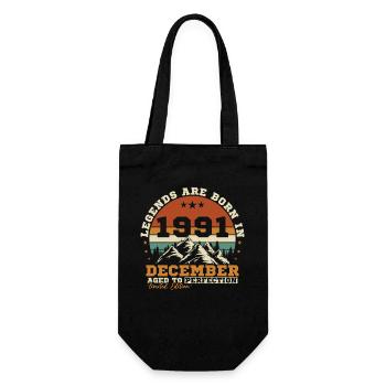 December 1991 Vintage Birthday Gift - Gift Bag for Bottles - black - Front