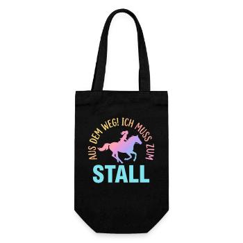 Riding Rider Out of the way I have to go to the stable - Gift Bag for Bottles - black - Front