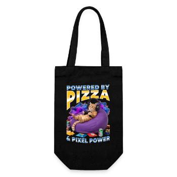 Funny Gaming Gamer Cat - Gift Bag for Bottles - black - Front