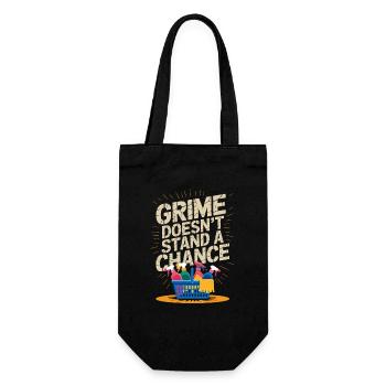  Grime Doesnt Stand A Chance Lustiger Putz Spruch - Geschenkbeutel für Flaschen - Schwarz - Vorne