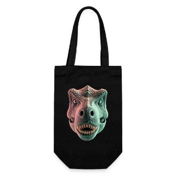 T Rex Dinosaur Head Front View For Dino Fans - Gift Bag for Bottles - black - Front