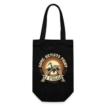 Origami Some Artists Paint I Fold - Gift Bag for Bottles - black - Front