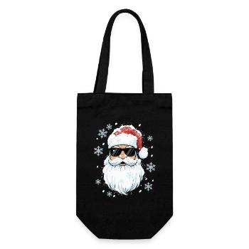 Cool Santa - Santa Claus with Sunglasses - Gift Bag for Bottles - black - Front