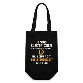 Beruf des Elektrikers, Lichtgottes, Humor - Geschenkbeutel für Flaschen - Schwarz - Vorne