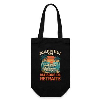 Maison de retraite camping car vintage - Sac à bouteille - noir - Devant