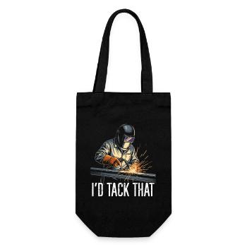 Welding Sparks I'D TACK THAT - Gift Bag for Bottles - black - Front