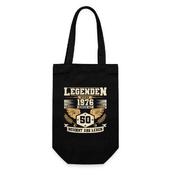 50 Geburtstag 1976 Legenden Grunge Leben beginnt - Geschenkbeutel für Flaschen - Schwarz - Vorne