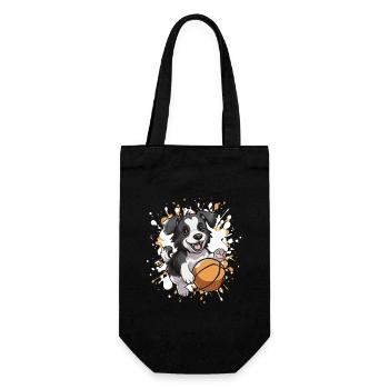 Pfotenball Hund - Geschenkbeutel für Flaschen - Schwarz - Vorne