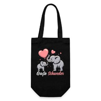 Big Sister Elephants Older Sibling - Gift Bag for Bottles - black - Front