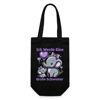 Big Sister Elephants Older Sibling - Gift Bag for Bottles - black - Front