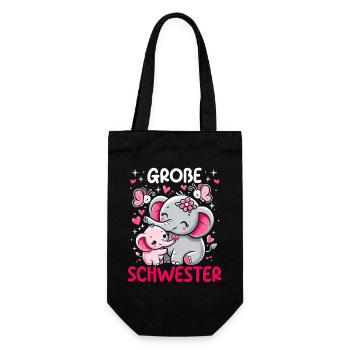 Big Sister Elephants Older Sibling - Gift Bag for Bottles - black - Front