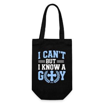 I can't, I know God - Gift Bag for Bottles - black - Front