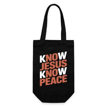 Connais Jésus, connais la paix - Sac à bouteille - noir - Devant