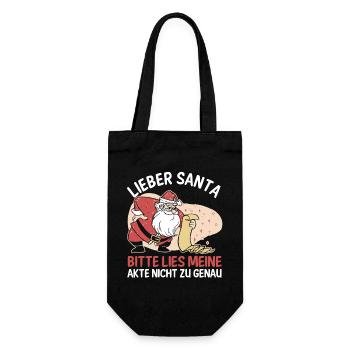 Santa Claus Christmas Time Naughty Christmas - Gift Bag for Bottles - black - Front