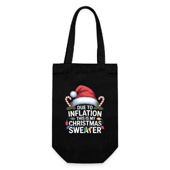 Humour de pull de Noël sur l’inflation - Sac à bouteille - noir - Devant