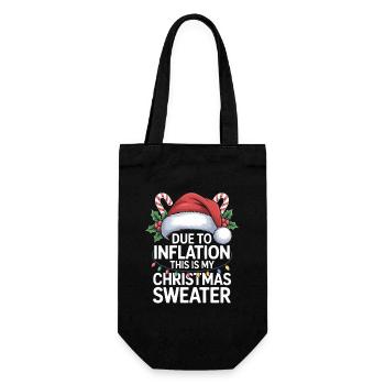 Inflation Weihnachtspullover Wortspiel - Geschenkbeutel für Flaschen - Schwarz - Vorne
