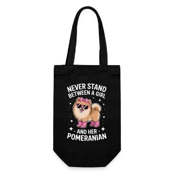 Pomeranian Sprüche Lustiges Pomeranian Geschenk - Geschenkbeutel für Flaschen - Schwarz - Vorne