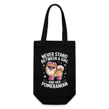 Pomeranian Sprüche Lustiges Pomeranian Geschenk - Geschenkbeutel für Flaschen - Schwarz - Vorne