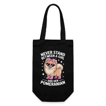 Pomeranian Sprüche Lustiges Pomeranian Geschenk - Geschenkbeutel für Flaschen - Schwarz - Vorne