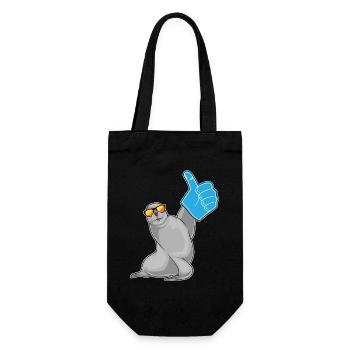 Seal thumbs up - Gift Bag for Bottles - black - Front