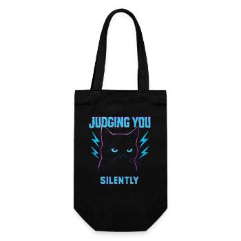 Katze Humor Katzen Geschenkidee Lustig Haustiere - Geschenkbeutel für Flaschen - Schwarz - Vorne