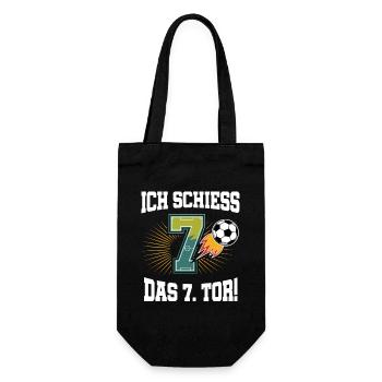 Ich Schiess 7. Tor Lustig 7. Geburtstag Fußball - Geschenkbeutel für Flaschen - Schwarz - Vorne