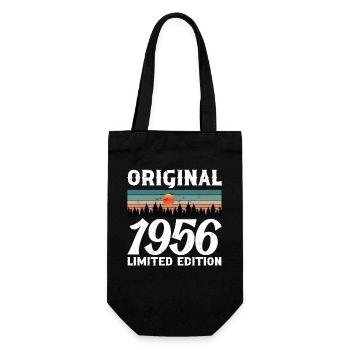1956 Original Retro Vintage Geburtstagsgeschenk - Geschenkbeutel für Flaschen - Schwarz - Vorne