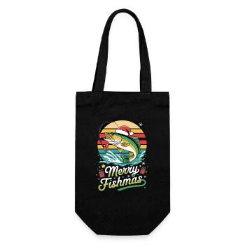 Joyeux Fishmas, carpe de Noël drôle pour - Sac à bouteille - noir - Devant