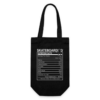 Skateboarding Nährwertangaben Lustiger Skateboarder - Geschenkbeutel für Flaschen - Schwarz - Vorne