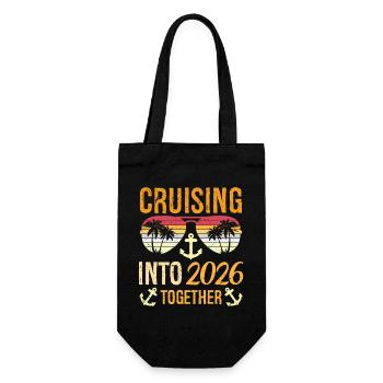 Cruising Into 2026 Together New Years Party Family - Geschenkbeutel für Flaschen - Schwarz - Vorne