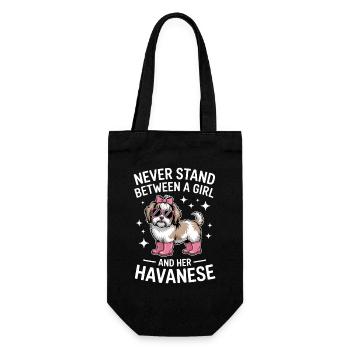 Havanese Sayings Girl Funny Havanese Gift - Gift Bag for Bottles - black - Front