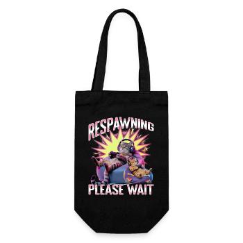 Funny Gaming Gamer Cat - Gift Bag for Bottles - black - Front