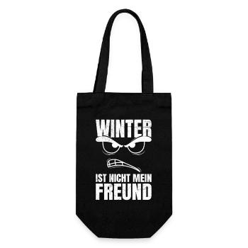 Winterdienst WINTER IST NICHT MEIN FREUND - Geschenkbeutel für Flaschen - Schwarz - Vorne