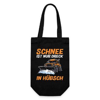 Schneeräumer SCHNEE IST NUR DRECK IN HÜBSCH - Geschenkbeutel für Flaschen - Schwarz - Vorne