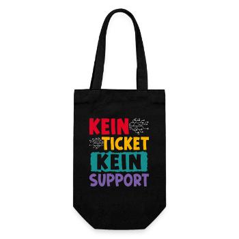 Nerd Computer KEIN TICKET KEIN PROBLEM LUSTIG - Geschenkbeutel für Flaschen - Schwarz - Vorne