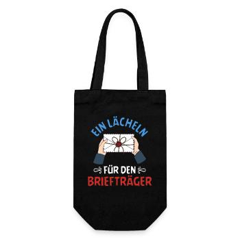 Postboten EIN LÄCHELN FÜR BRIEFTRÄGER LUSTIG - Geschenkbeutel für Flaschen - Schwarz - Vorne