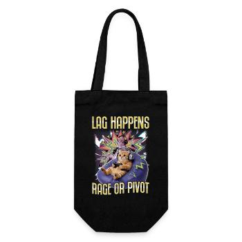 Funny Gaming Gamer Cat - Gift Bag for Bottles - black - Front