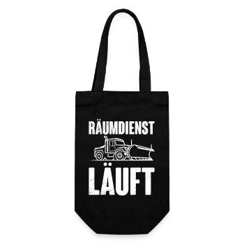 Winter service SNOW CLEARING SERVICE IS RUNNING Funny things - Gift Bag for Bottles - black - Front