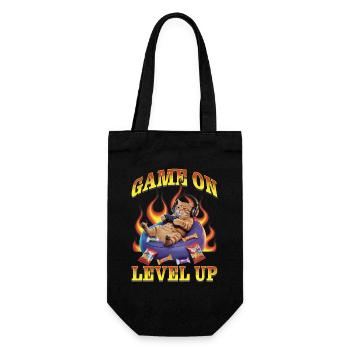 Funny Gaming Gamer Cat - Gift Bag for Bottles - black - Front