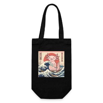 Kawaii Kaiju Axolotl dans le Japon des grandes vagues - Sac à bouteille - noir - Devant