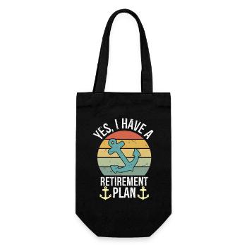 Plain Sailing Boat Retirement Plan Gift - Gift Bag for Bottles - black - Front